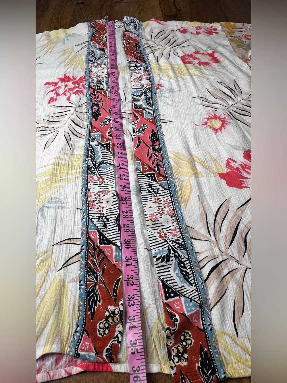 Billabong Fire Nights Beach CoverUp Kimono Boho Festival Vibrant Floral Tropical - Picture 6 of 9